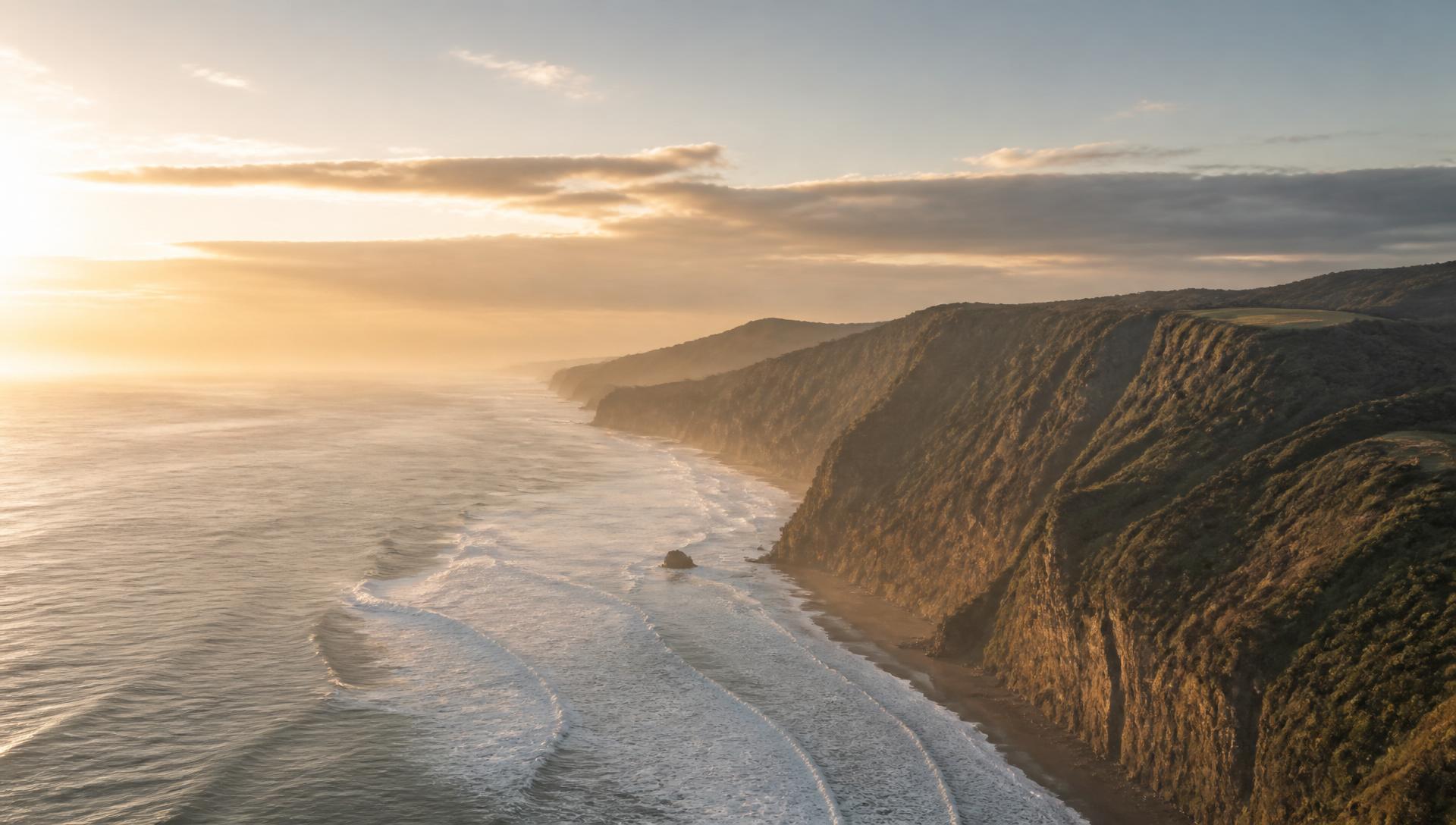 Coastal landscape at golden hour across Aotearoa New Zealand and Australia